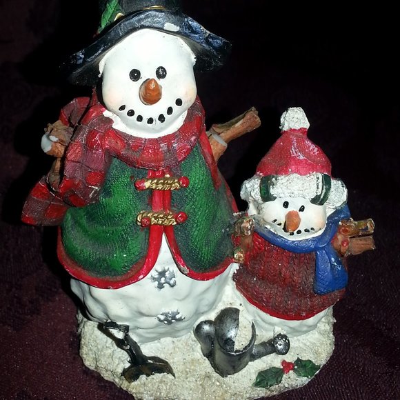 Rare Vintage Handmade Snowman & Son Figurine - Picture 4 of 6